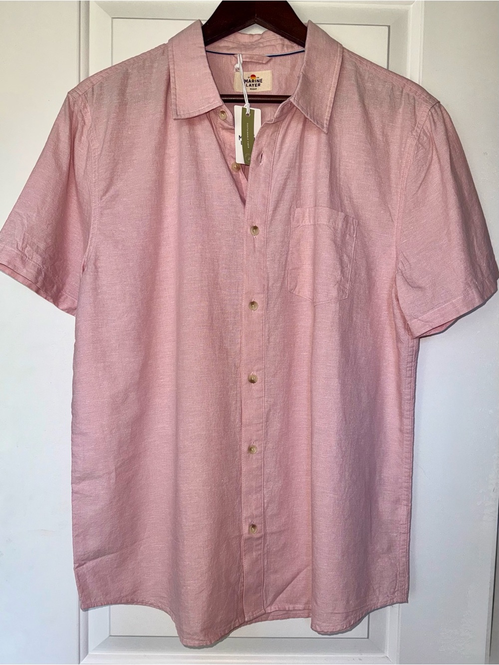 NWT Marine Layer "Better Than Linen" Button-Down in Salmon - Size Marge (M/L)